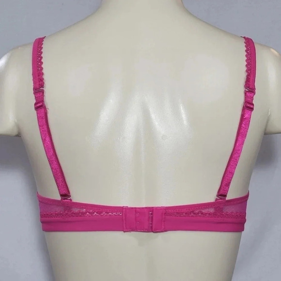 34B Lily Of France 2175210 French Charm Push Up Underwire Bra Raspberry Crave NW - Picture 3 of 4
